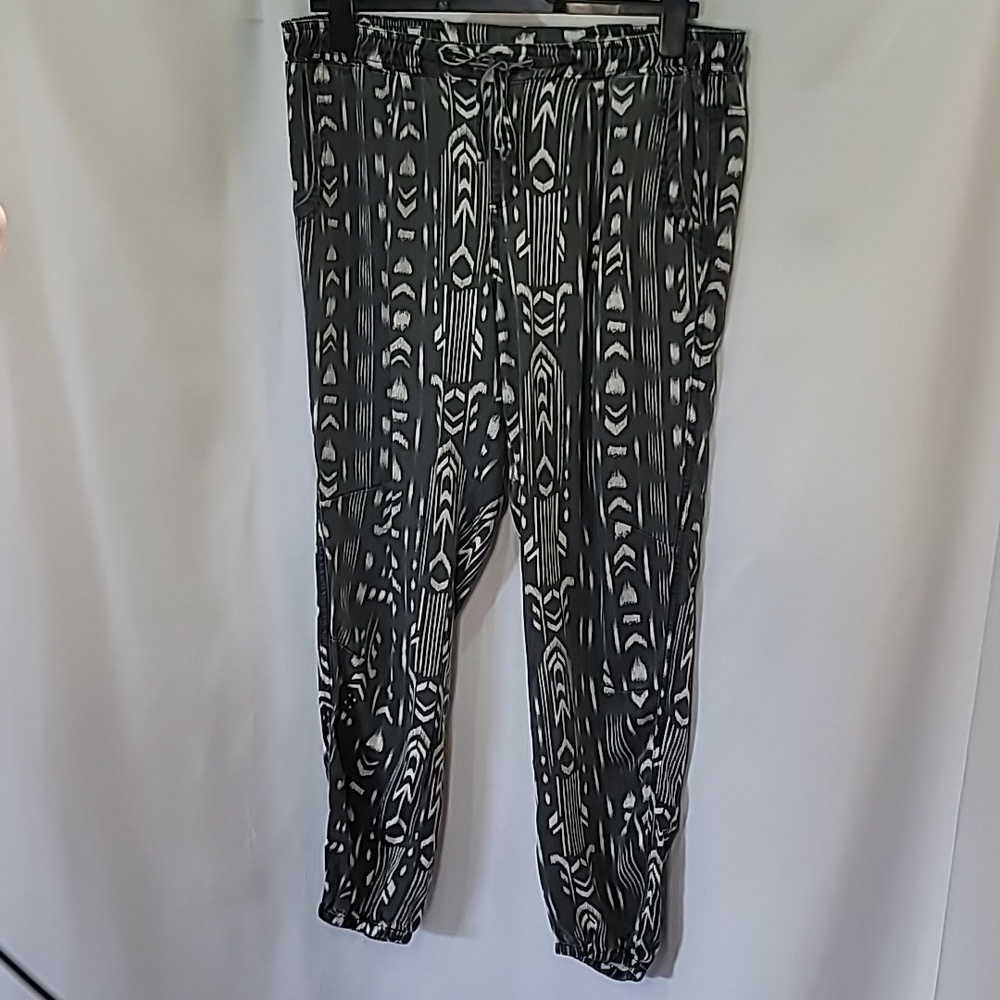 5/$30 ROXY Printed Joggers Drawstring Boho Graphic 100% Viscose